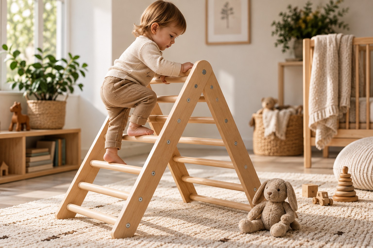 Wood Circle wooden climbing triangle